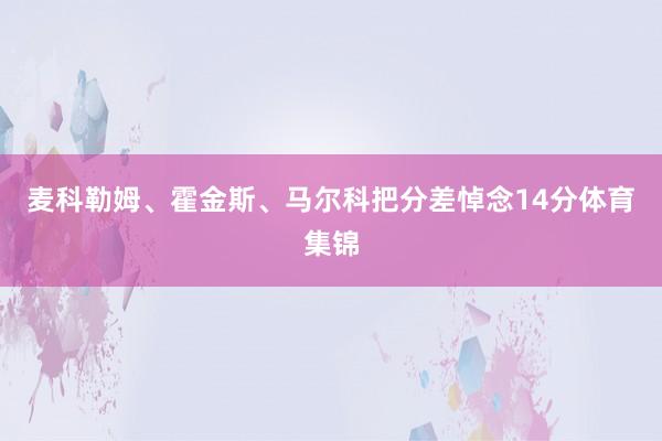 麦科勒姆、霍金斯、马尔科把分差悼念14分体育集锦